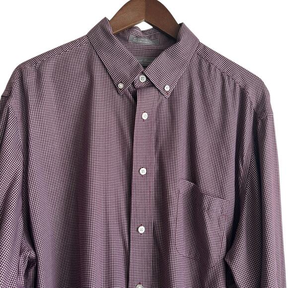 Daniel Cremieux Men Shirt XL Maroon Check Button Up Casual Preppy Office Travel - Picture 4 of 11